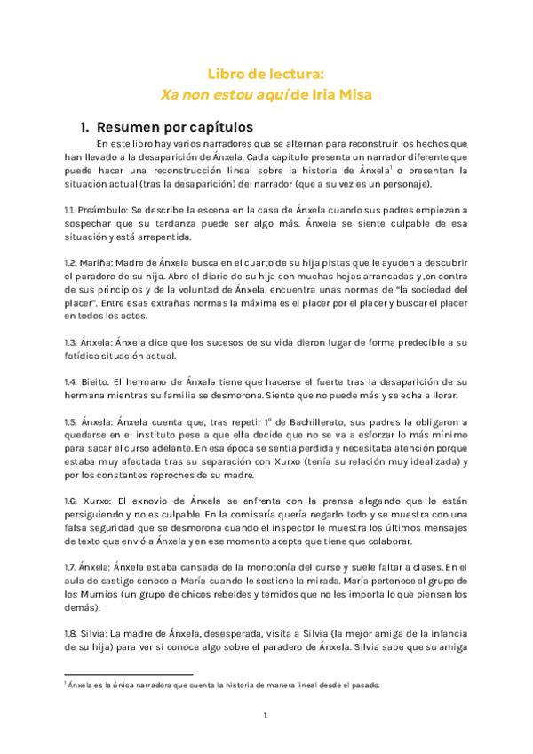 Miniatura del documento 1º de Bachillerato Gallego Libro Xa non estou aquí (1B).pdf