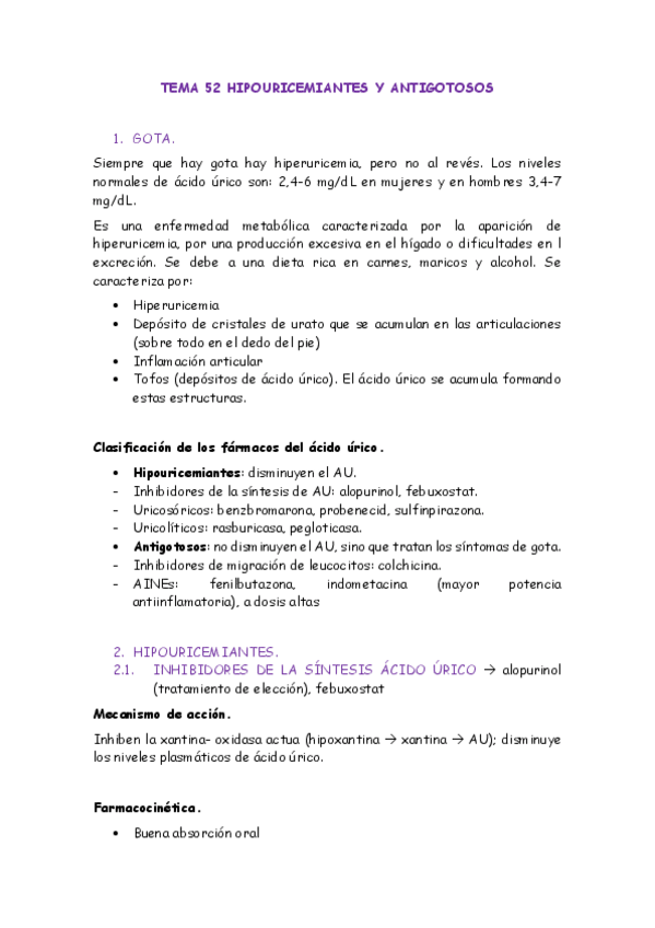 Miniatura del documento Tema 52. Hipouricemiantes y antigotosos.pdf
