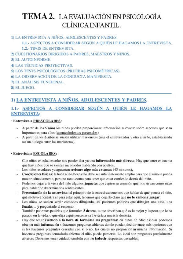 Miniatura del documento TEMA 2. La Evalución en Psicología Clínica Infantil..pdf