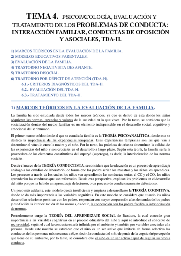 Miniatura del documento TEMA 4. Problemas de Conducta; Interacción familiar- Conductas de oposición y asociales, TDA-H..pdf