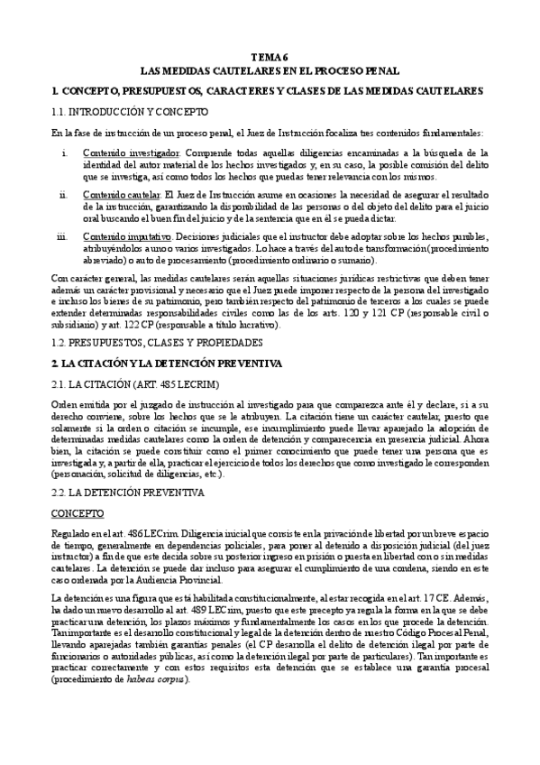 Miniatura del documento TEMA 6. Las medidas cautelares en el proceso penal.pdf
