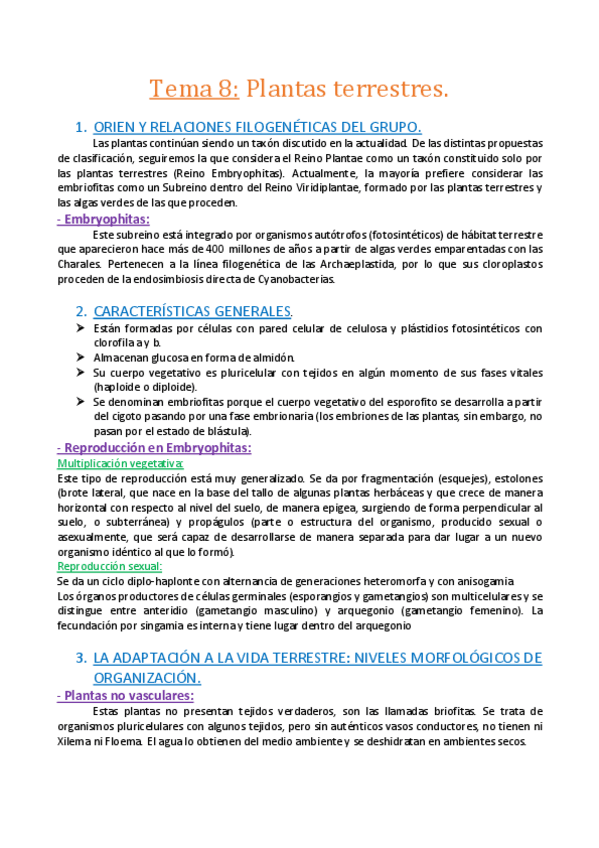 Miniatura del documento Tema 8. Plantas terrestres..pdf