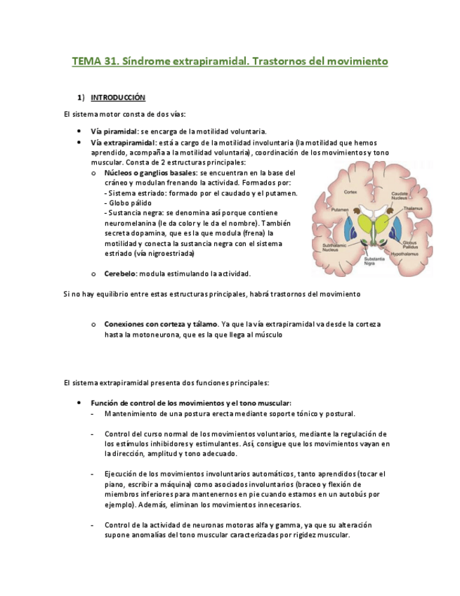 Miniatura del documento TEMA 31. Síndrome extrapiramidal. Trastornos del movimiento.pdf