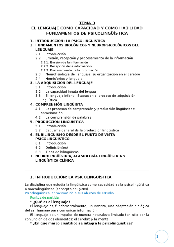 Miniatura del documento TEMA 3. EL LENGUAJE COMO CAPACIDAD Y COMO HABILIDAD. FUNDAMENTOS DE PSICOLINGÜÍSTICA.docx