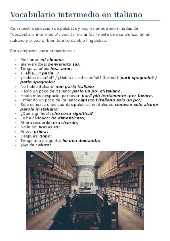Miniatura del documento Vocabulario intermedio en italiano.docx