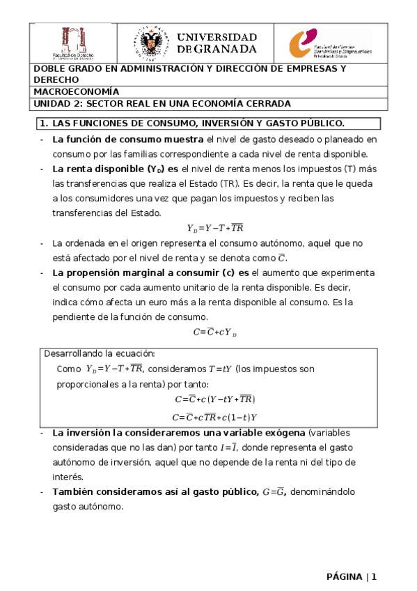 Miniatura del documento Unidad 2. El Sector Real de una Economía Privada.docx