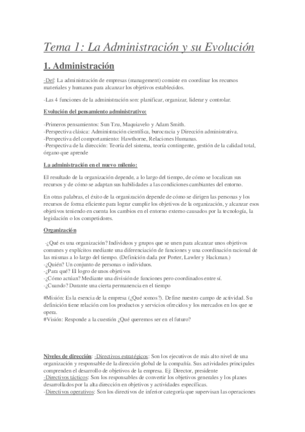 Miniatura del documento Administración de empresas Tema 1.pdf