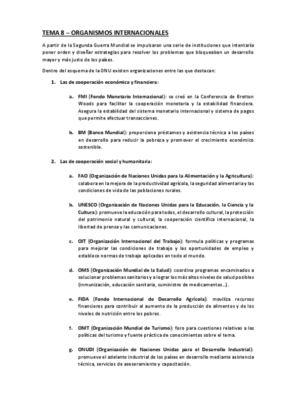 Miniatura del documento TEMA 8 - ORGANISMOS INTERNACIONALES.pdf