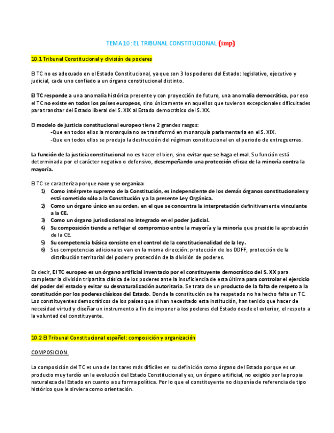 Miniatura del documento TEMA 10 COMPLETO PDF - El Tribunal Constitucional.pdf