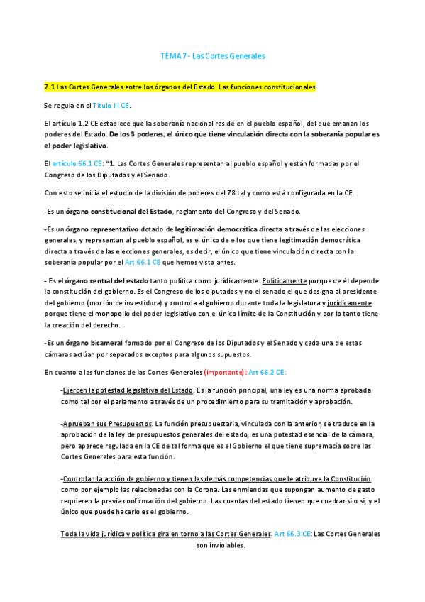Miniatura del documento TEMA 7 COMPLETO PDF- Las Cortes Generales.pdf