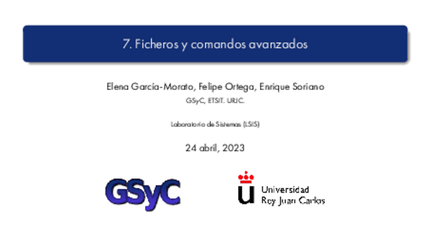 Miniatura del documento Tema 7: Ficheros y Comandos Avanzados.pdf