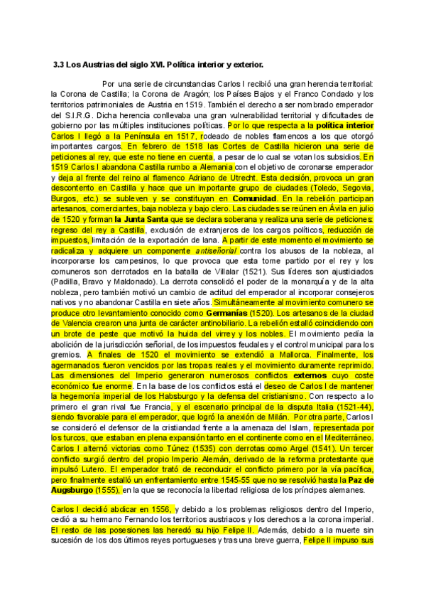 Miniatura del documento 3.3-Los-Austrias-del-siglo-XVI.-Politica-interior-y-exterior..pdf