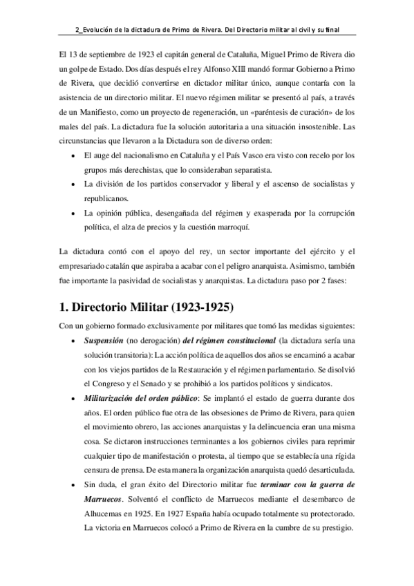 Miniatura del documento Evolucion-de-la-dictadura-de-Primo-de-Rivera-Del-Directorio-militar-al-civil-y-su-final.pdf