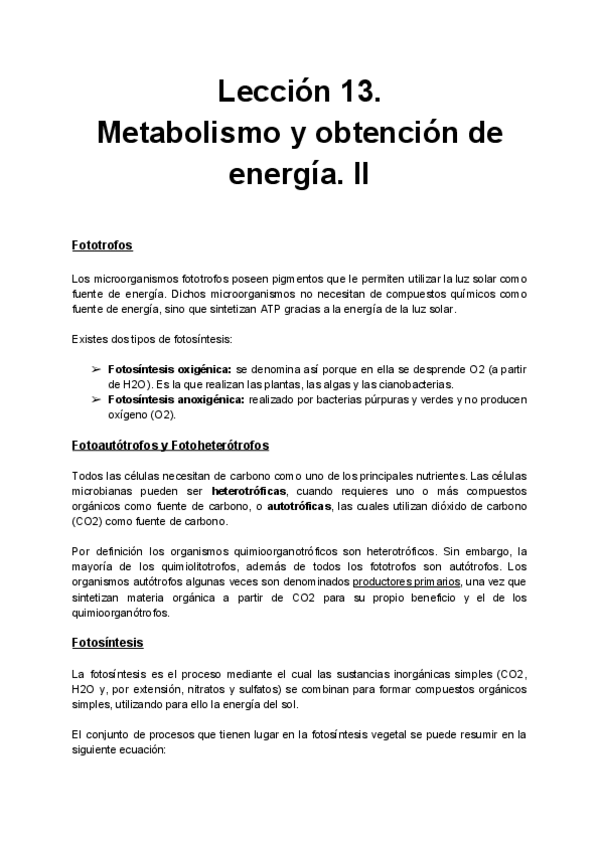 Miniatura del documento Lección 13. Metabolismo y obtención de energía. II.pdf
