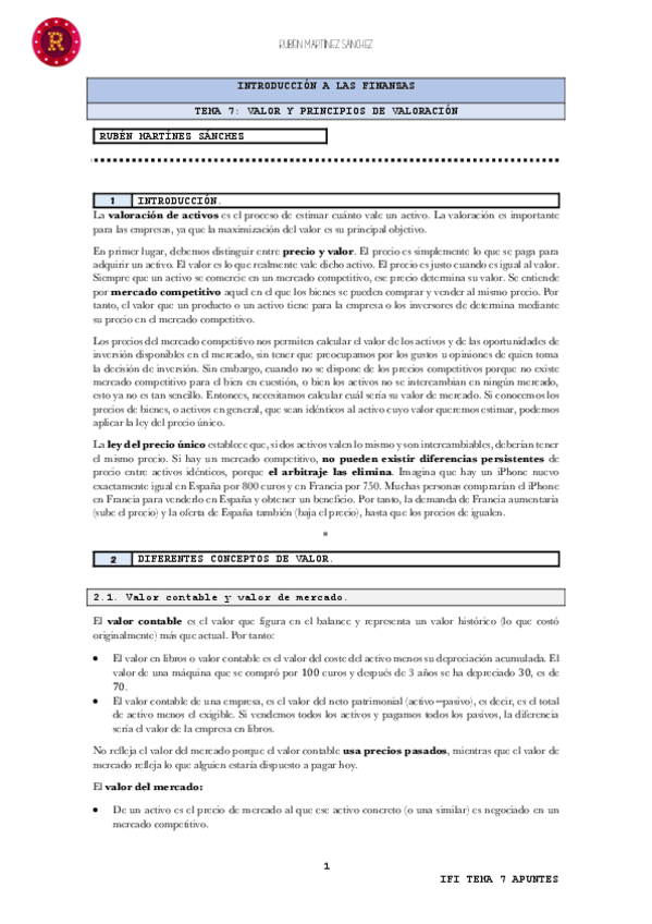 Miniatura del documento IFI-Apuntes-Tema-7-Valor y principios de valoración..pdf