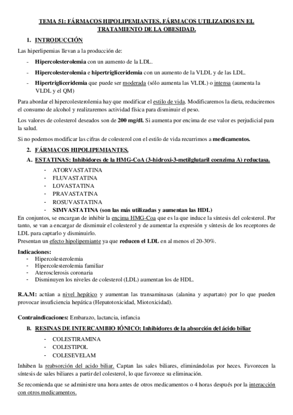 Miniatura del documento Tema 51. Fármacos hipolipemiantes.pdf