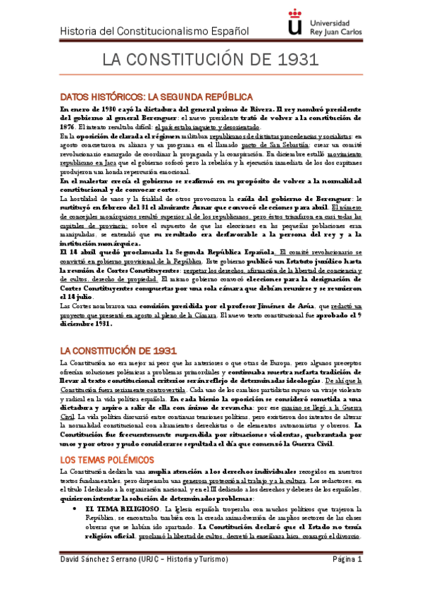 Miniatura del documento TEMA 7 - LA SEGUNDA REPÚBLICA Y LA CONSTITUCIÓN DE 1931.pdf