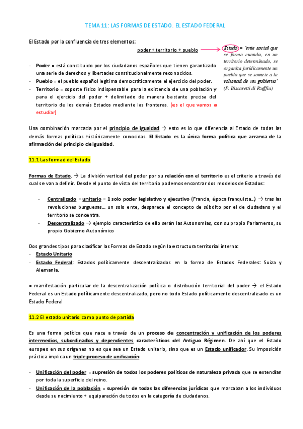 Miniatura del documento TEMA 11 COMPLETO PDF- Las formas de Estado. El Estado federal.pdf