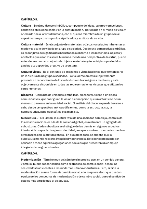 Miniatura del documento Conceptos Importantes Capitulos - Sociología General.pdf