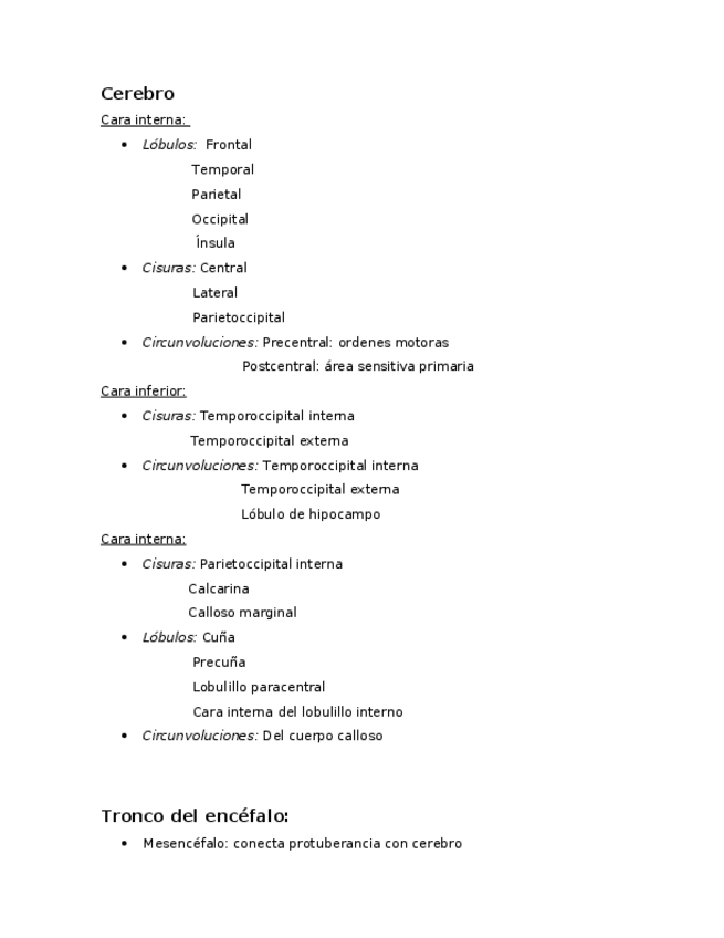 Miniatura del documento Encefalo neuroanatomia.docx