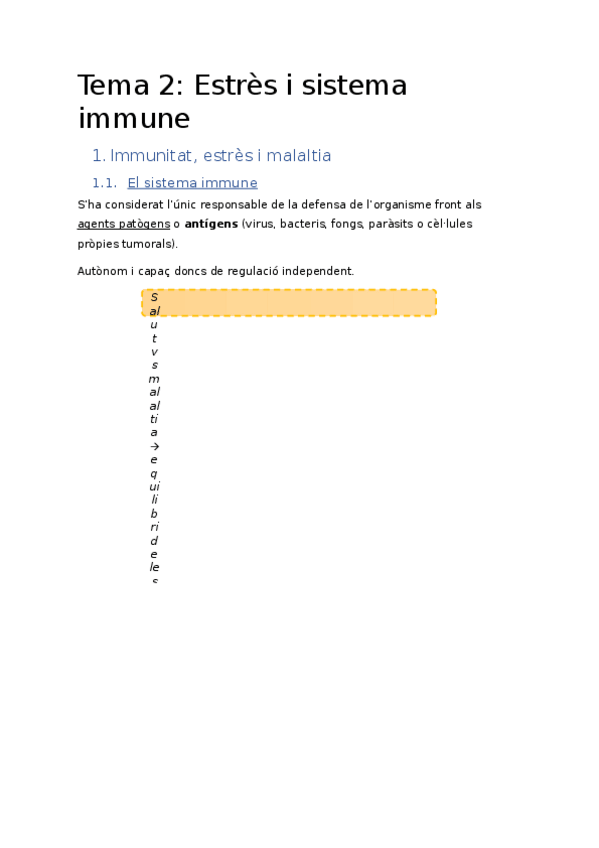 Miniatura del documento TEMA 2. Estrés i sistema immune.docx