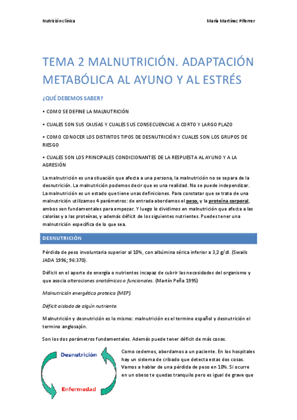 Miniatura del documento Tema 2 Malnutricion. Adaptación Metabólica al Ayuno y al Estrés..pdf