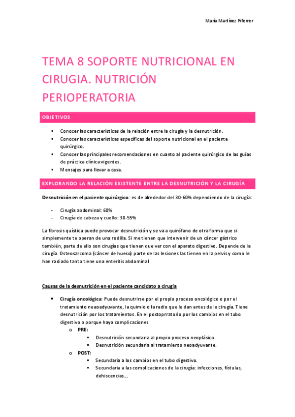 Miniatura del documento TEMA 8 SOPORTE NUTRICIONAL EN CIRUGIA. NUTRICIÓN PERIOPERATORIA..pdf