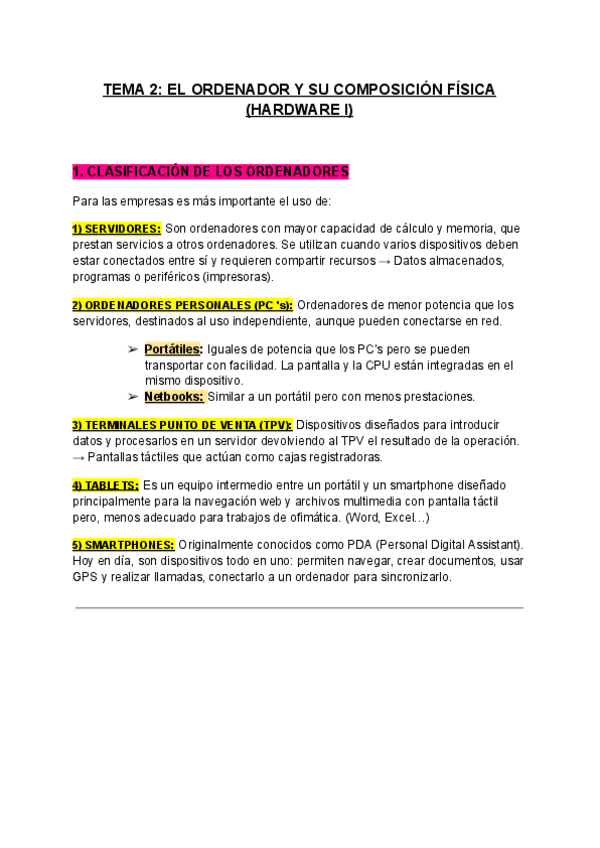 Miniatura del documento TEMA 2: EL ORDENADOR Y SU COMPOSICIÓN (HARDWARE I).pdf