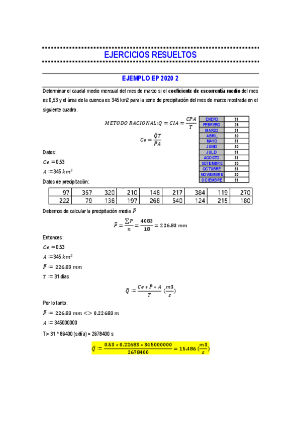 Miniatura del documento EjerciciosResueltosRecursosHidraulicos.pdf