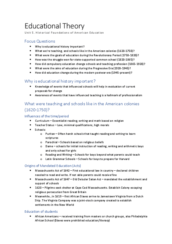 Miniatura del documento Unit 5. Historical Foundations of American Education.pdf