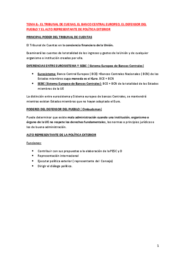 Miniatura del documento TEMA 8.  EL TRIBUNAL DE CUENTAS- EL BANCO CENTRAL EUROPEO, EL DEFENSOR DEL PUEBLO Y EL ALTO REPRESENTANTE DE POLÍTICA EXTERIOR.pdf