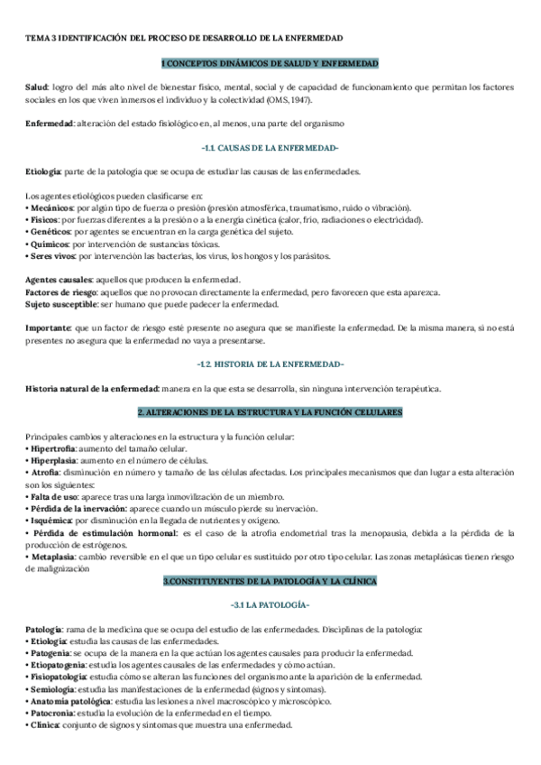 Miniatura del documento TEMA 3 IDENTIFICACIÓN DEL PROCESO DE DESARROLLO DE LA ENFERMEDAD.pdf