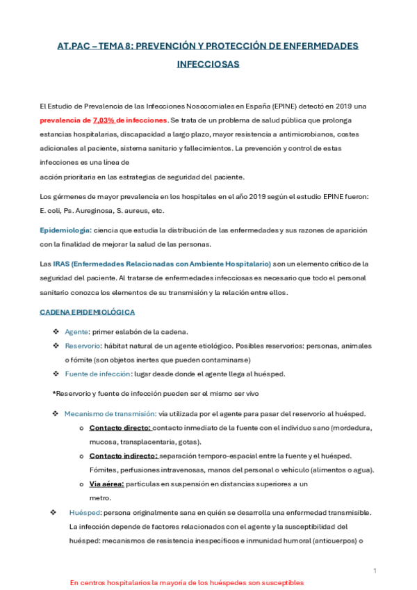 Miniatura del documento Apuntes-TEMA-8-PREVENCION-Y-PROTECCION-DE-ENFERMEDADES-INFECCIOSAS.pdf
