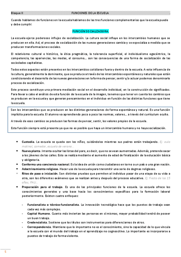 Miniatura del documento Bloque II                                                                FUNCIONES DE LA ESCUELA.pdf