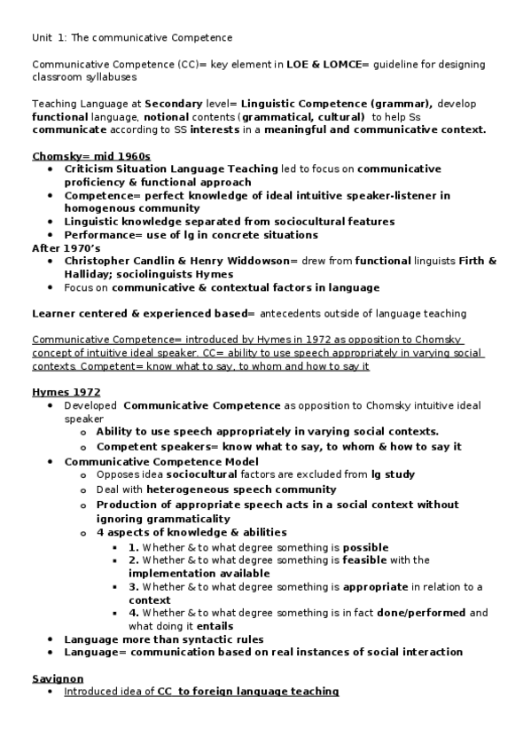 Miniatura del documento Unit 1 COmmunicative COmpetence.docx
