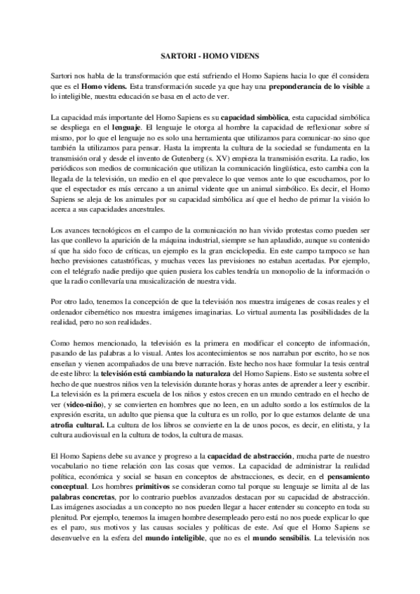 Miniatura del documento SARTORI - Homo Videns. RESUMEN.pdf