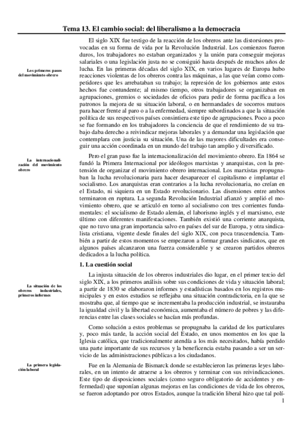 Miniatura del documento Tema 13. El cambio social- del liberalismo a la democracia.pdf
