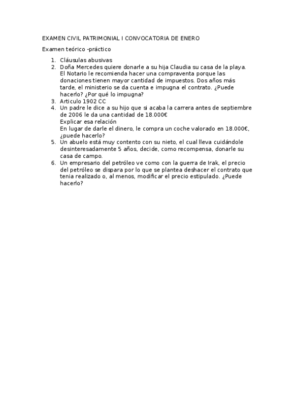 Miniatura del documento EXAMEN CIVIL PATRIMONIAL I CONVOCATORIA DE ENERO.docx