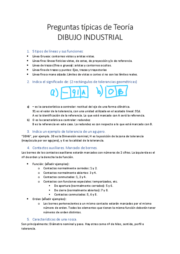 Miniatura del documento Preguntas típicas de Teoría (RESUELTAS) - Dibujo Industrial.pdf