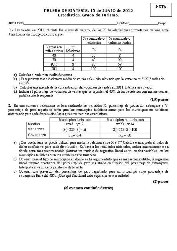 Miniatura del documento Estadísitica - Examen junio 2012.pdf