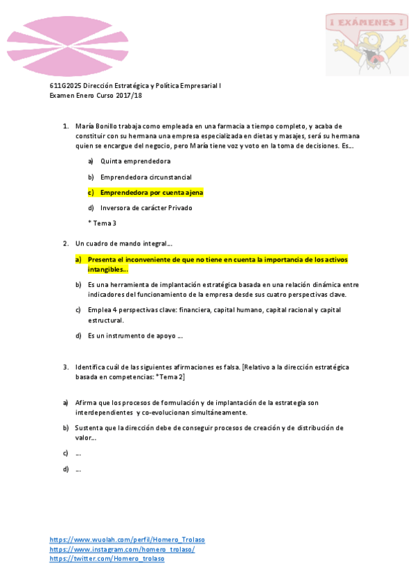Miniatura del documento Examen ENERO 2017-2018 SOLUCIÓN Dirección Estratégica y Política Empresarial I.pdf