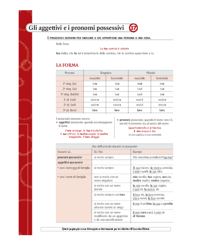 Miniatura del documento Aggettivi e pronomi possessivi.pdf