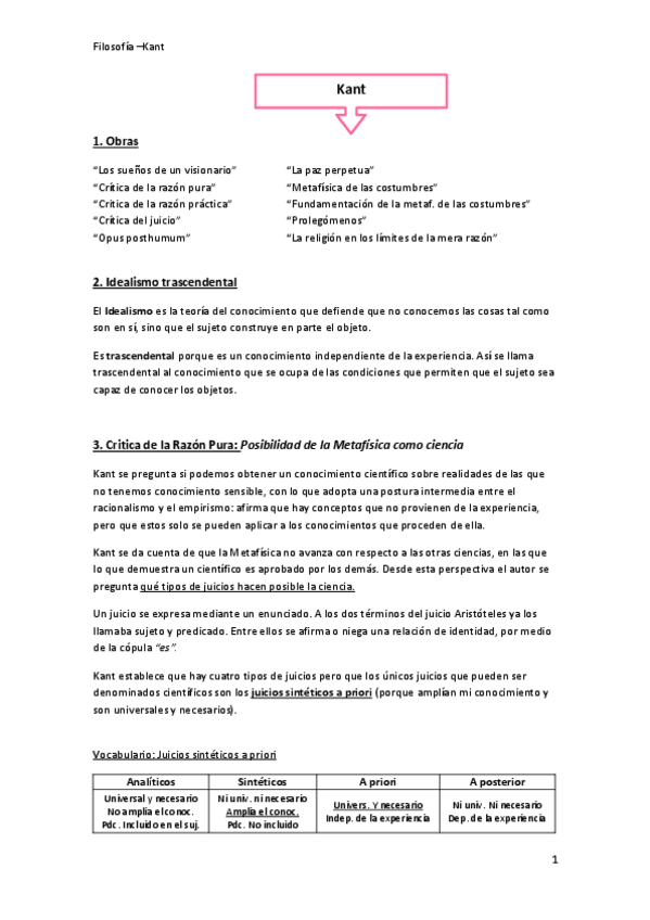 Miniatura del documento Kant. Filosofía 2º Bach..pdf