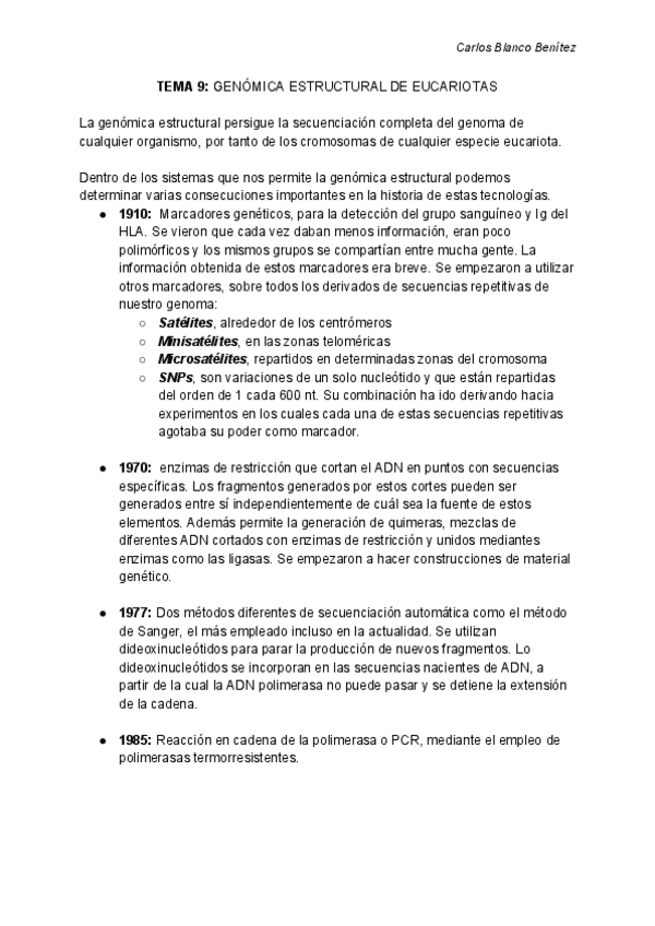 Miniatura del documento GENÓMICA Y BIOINFORMÁTICA - Tema 9 - GENOMA EUCARIOTA.pdf