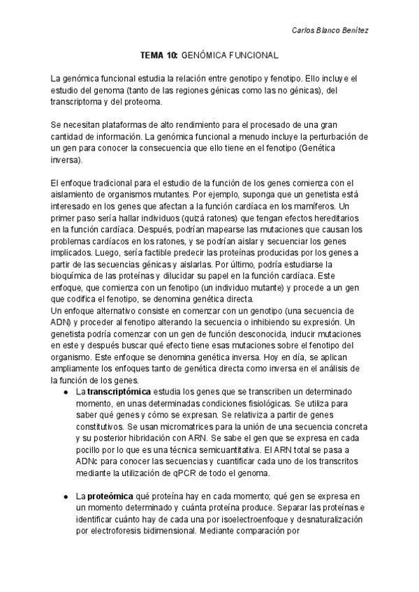 Miniatura del documento GENÓMICA Y BIOINFORMÁTICA - Tema 10 - GENOMICA FUNCIONAL.pdf