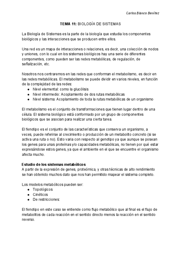 Miniatura del documento GENÓMICA Y BIOINFORMÁTICA - Tema 11 - BIOLOGIA DE SISTEMAS.pdf
