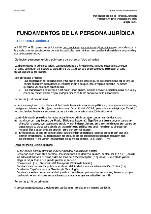 Miniatura del documento Fundamentos de la Persona Jurídica - Apuntes (Antonio Perdices Huetos) - RESUMEN.pdf
