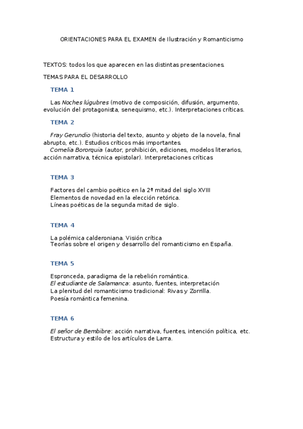 Miniatura del documento 0. Orientaciones para el examen. Ilustración y Romanticismo.docx