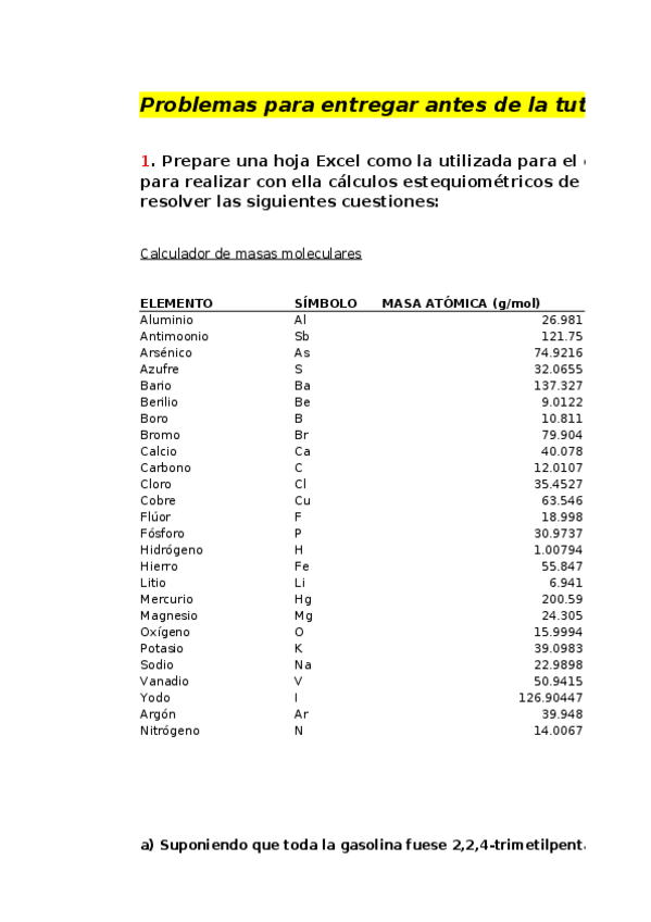 Miniatura del documento -Problemas para entregar antes de la tutoría de Excel-.xlsx