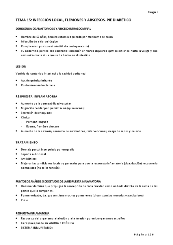 Miniatura del documento TEMA 15 INFECCION LOCAL ABSCESOS FLEMONES. PIE DIABETICO.pdf